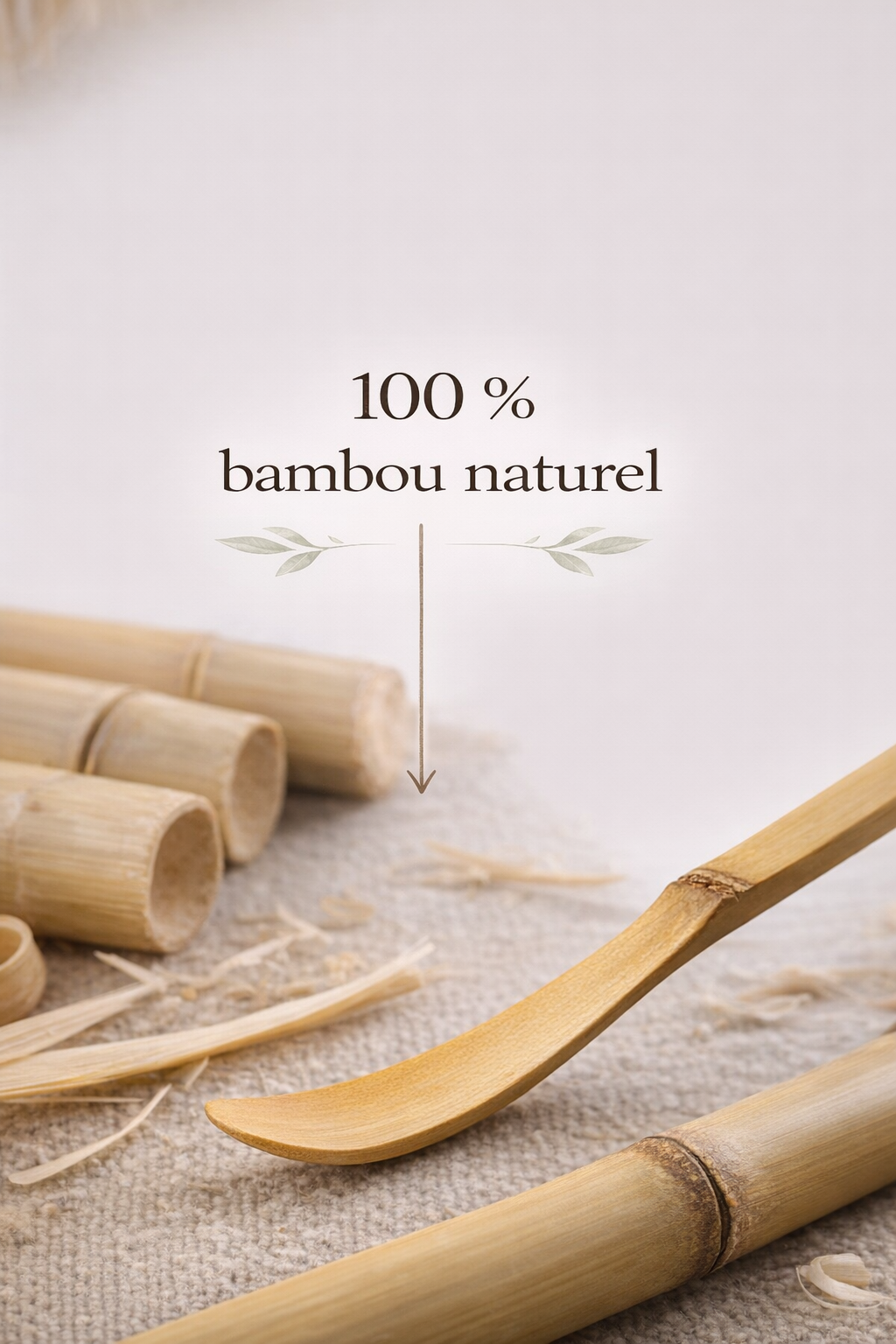 Artisan bamboo chashaku with natural textures