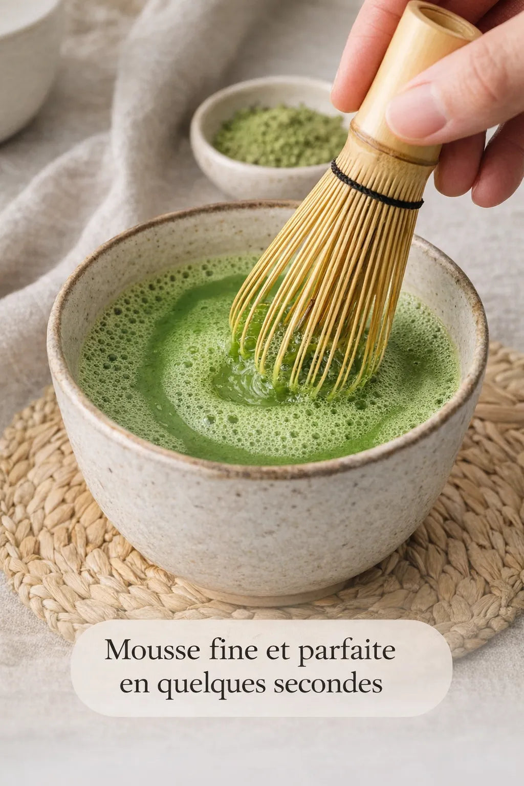Perfect matcha foam in motion