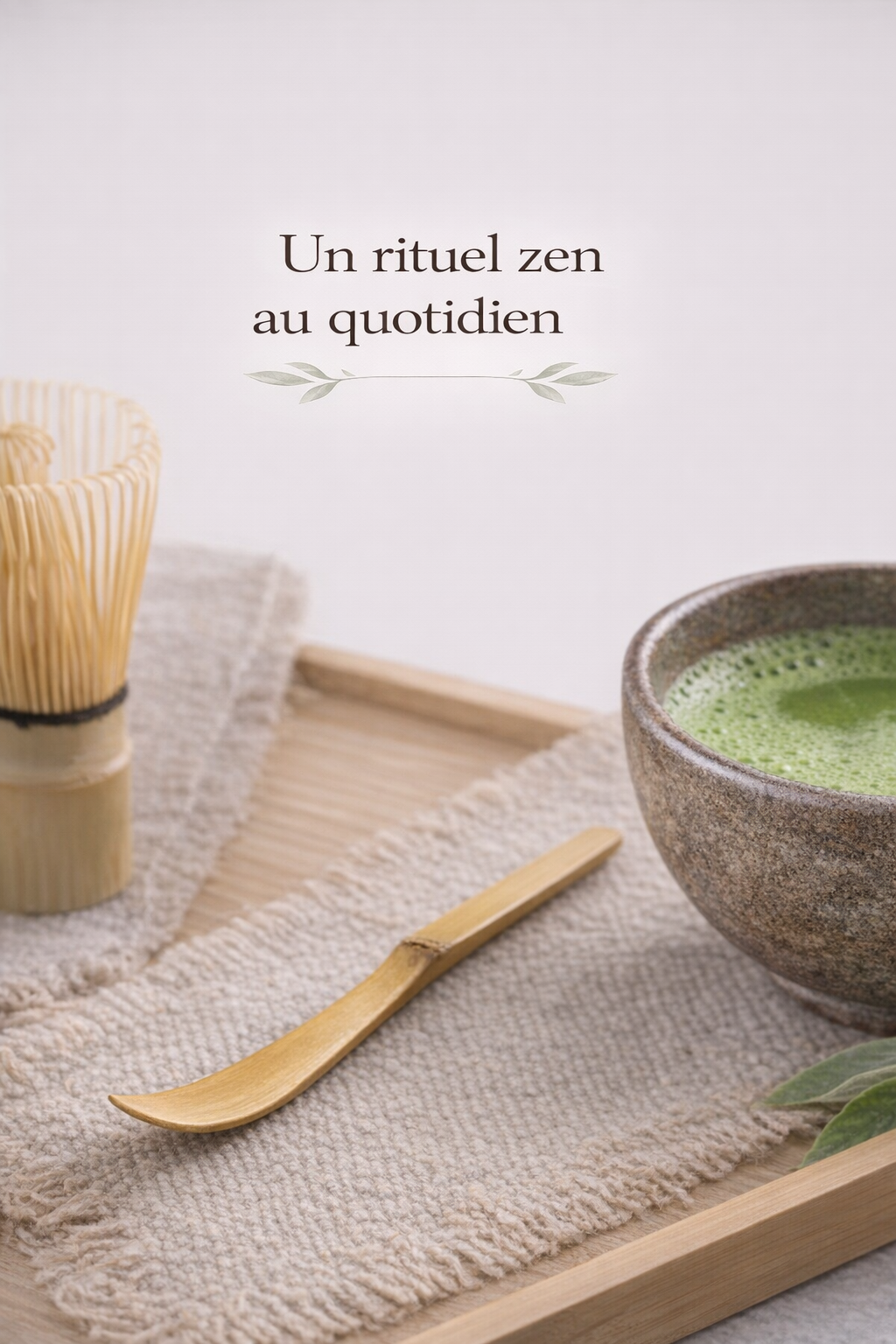 Zen tea ceremony setup with matcha